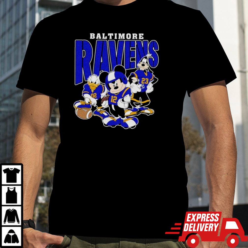 Baltimore Ravens Mickey Donald Duck And Goofy Football Team 2024 T-shirt