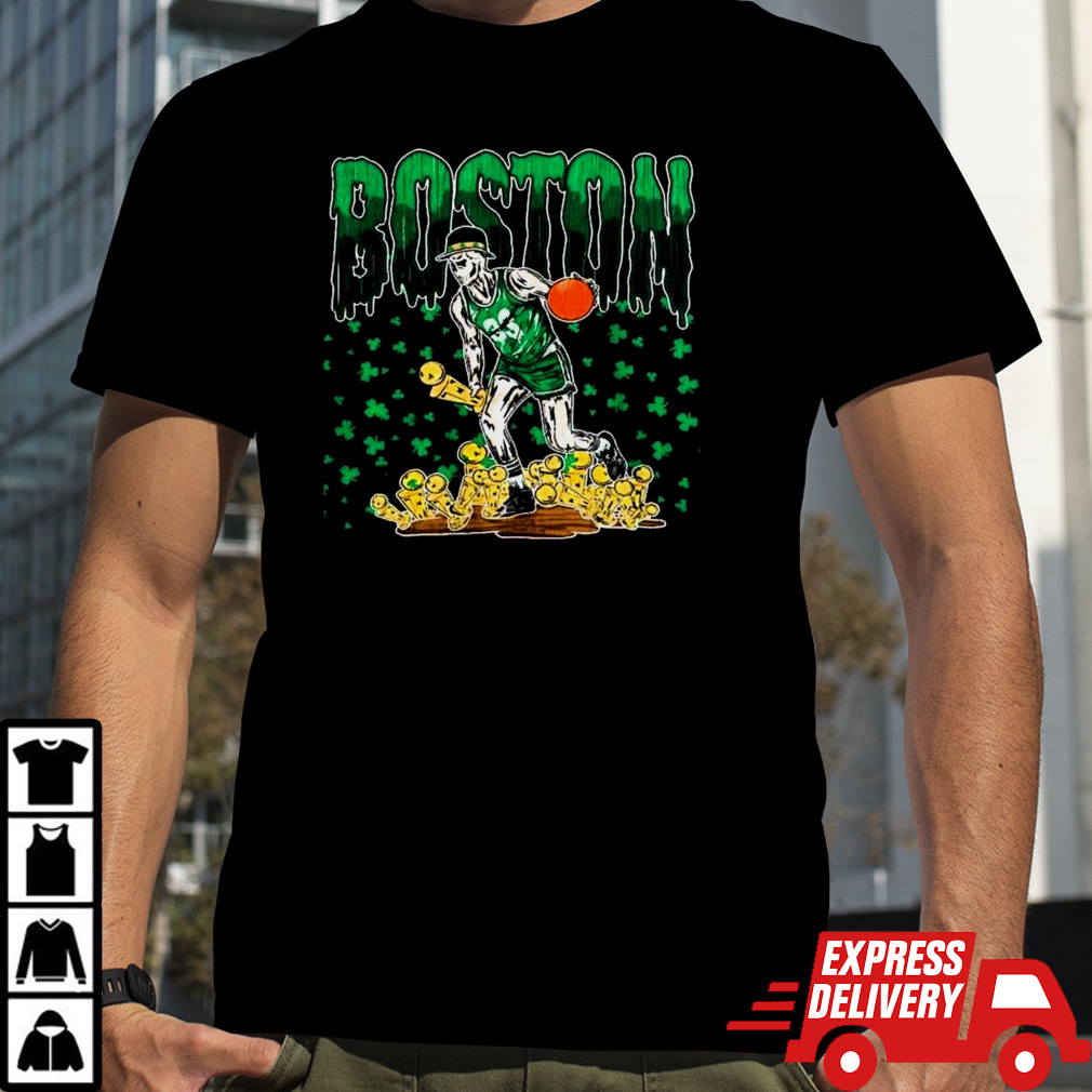 Boston Celtics Skeleton Basketball Wicked Weaves T-shirt