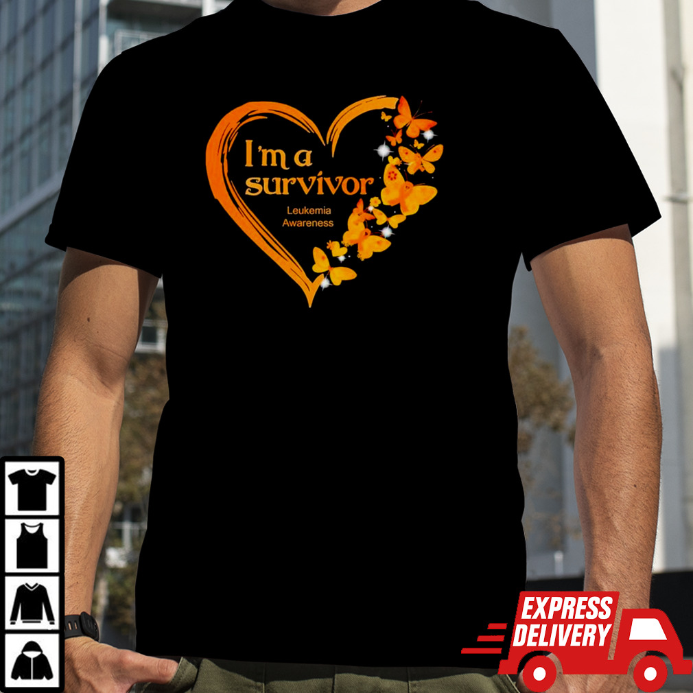 Butterfly I’m a survivor leukemia awareness shirt