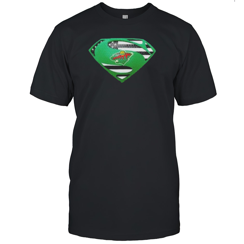 Minnesota Wild Usa Flag Inside Superman T-shirt