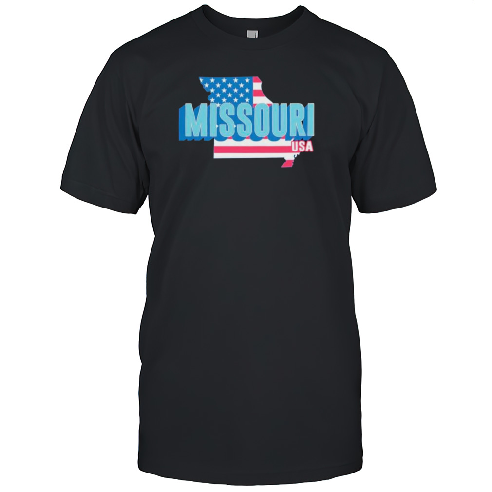 Missouri map USA flag shirt