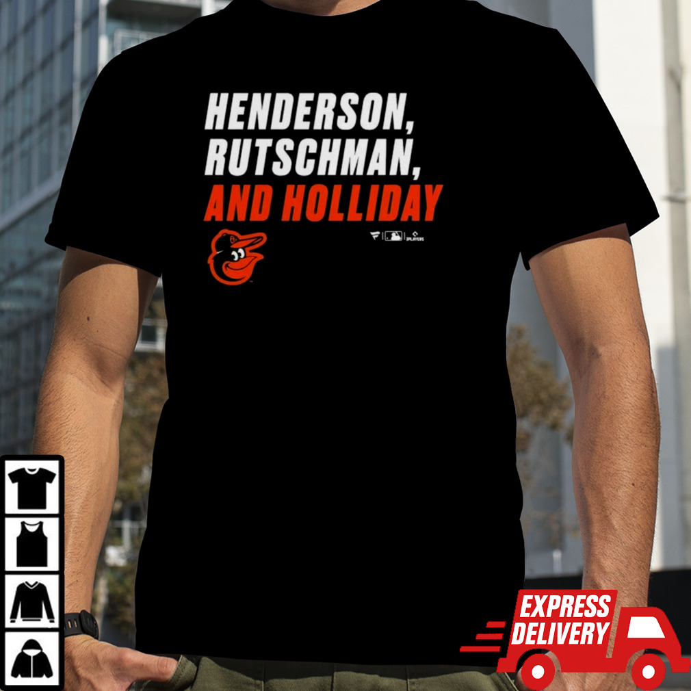 Adley Rutschman, Gunnar Henderson, & Jackson Holliday Baltimore Orioles Stacked Names shirt