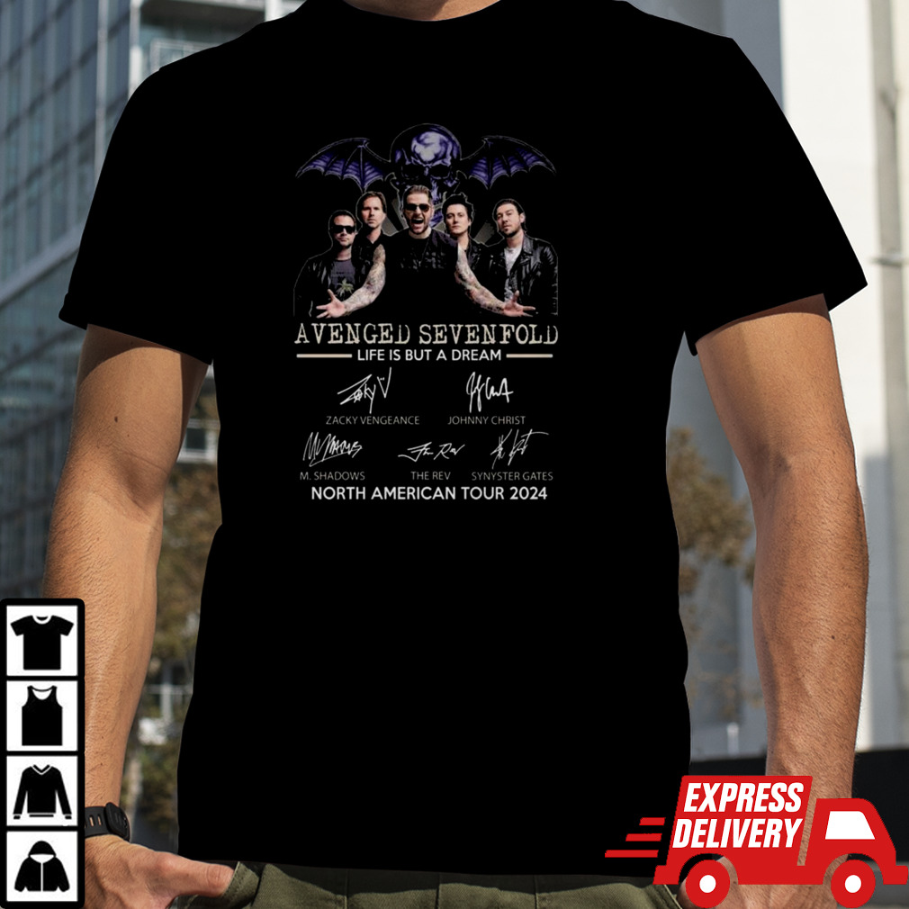 Avenged Sevenfold Life Is But A Dream North American Tour 2024 Signatures T-shirt