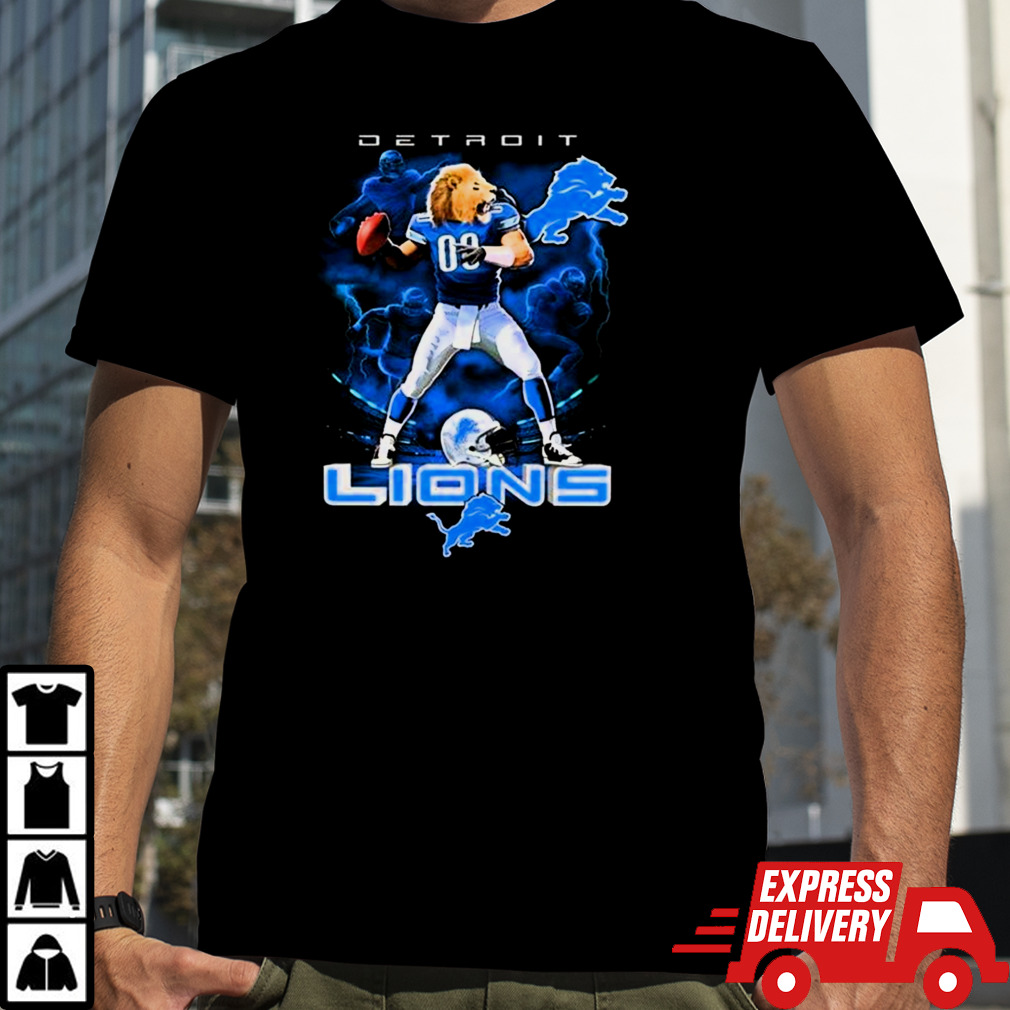 Detroit Lions Mascot On Fire NFL Shirt