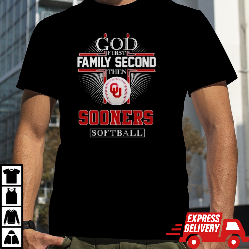 God First Family Second Then Oklahoma Sooners Softball 2024 Signatures Shirt