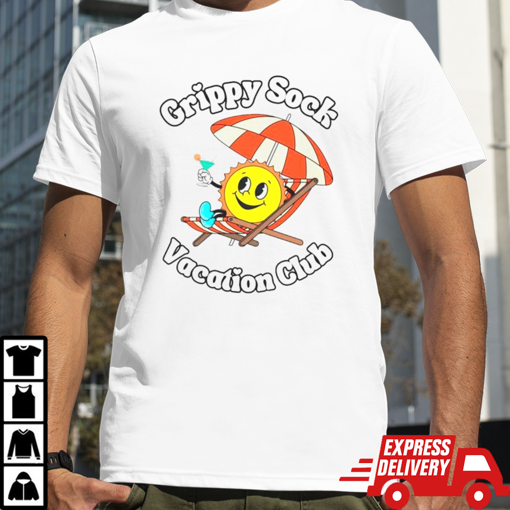 Sun grippy sock vacation club shirt