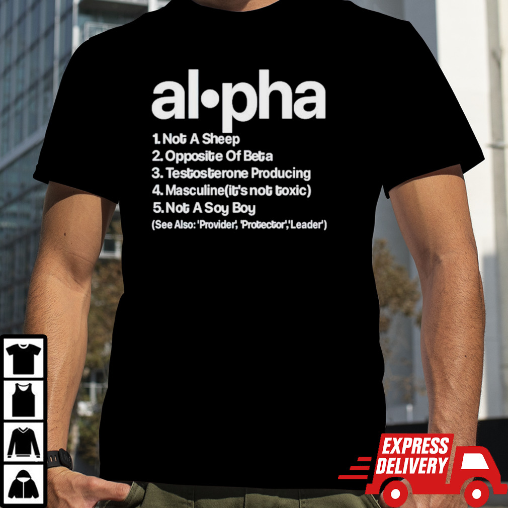 Alpha definition nob a sheep opposite of beba shirt