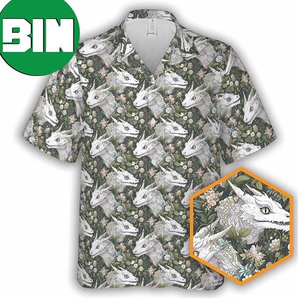 Anime White Dragon Floral Summer 2023 Hawaiian Shirt