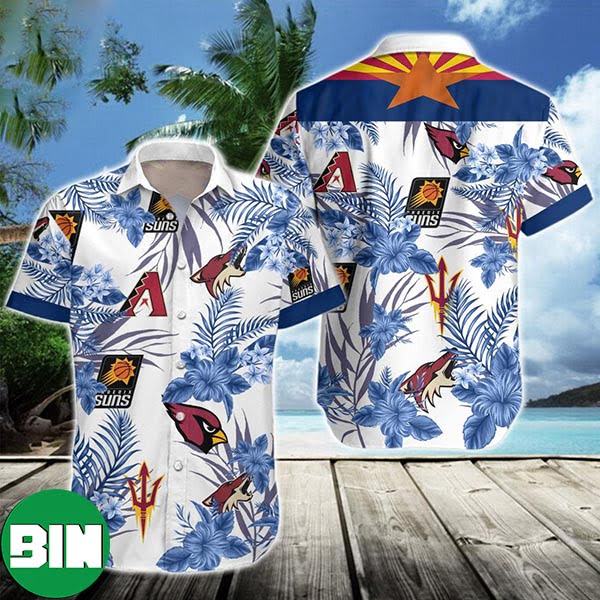 Arizona Aloha Sports Palm Tree Summer Hawaiian Shirt