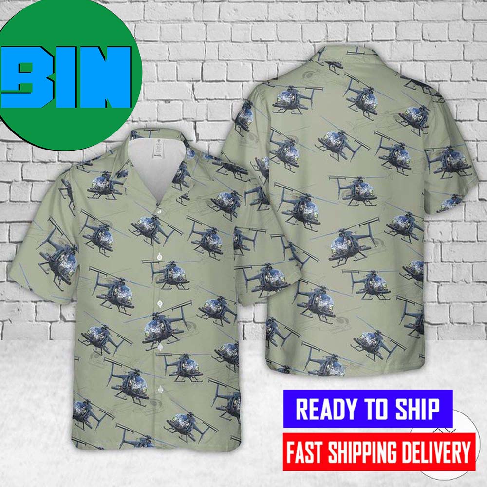 Army MD Helicopters MH-6 Little Bird Hawaiian Shirt 6542