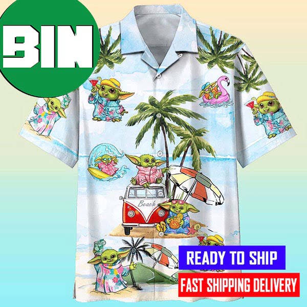 Baby Yoda Beack Summer Hawaii Shirt