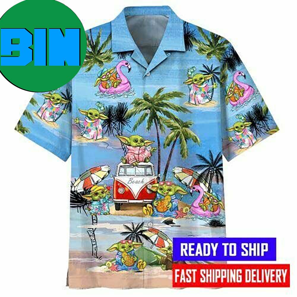 Baby Yoda Summer Time Youth &ampamp Adult Hawaiian Shirt