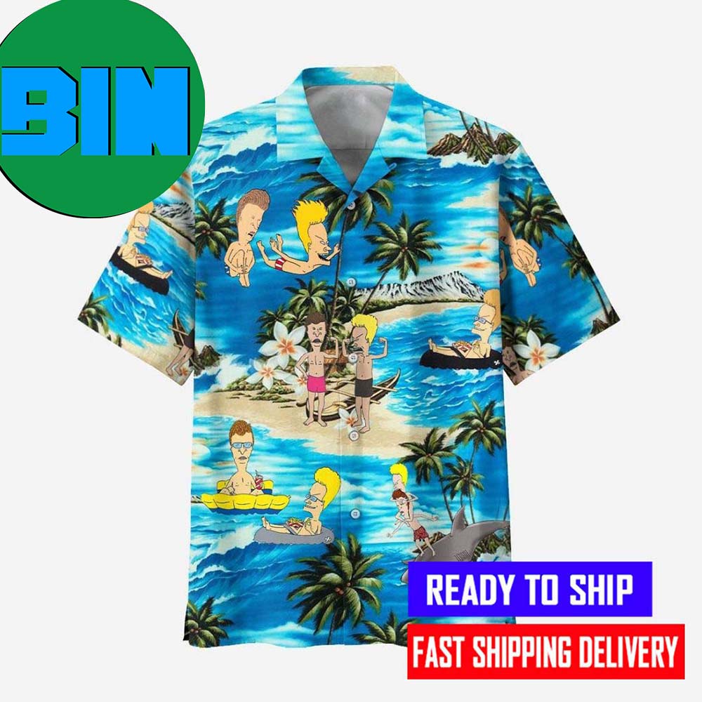 Beach Shirt Beavis and Butt-Head Blue Sea Summer Vibe Hawaiian Shirt 6274