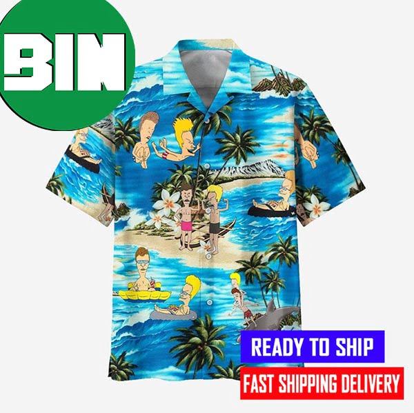 Beach Shirt Beavis and Butt-Head Blue Sea Summer Vibe Hawaiian Shirt