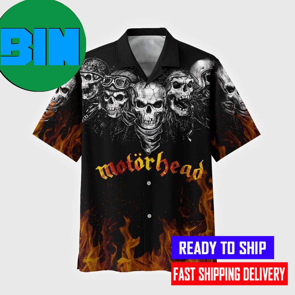 Beach Shirt Motorhead Black Skull Hawaiian Shirt 7616