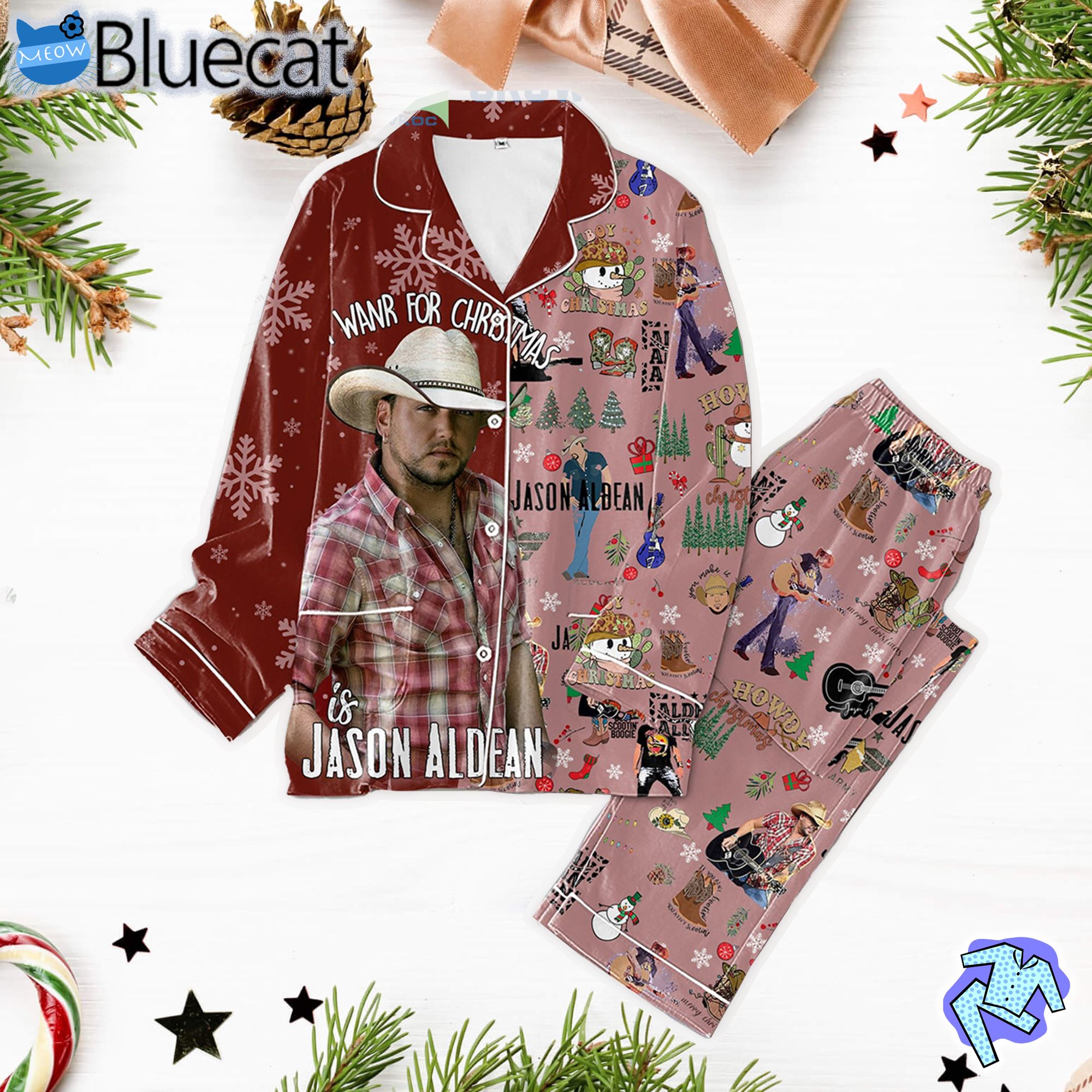 Jason Aldean I Wanr For Christmas Pajamas Set