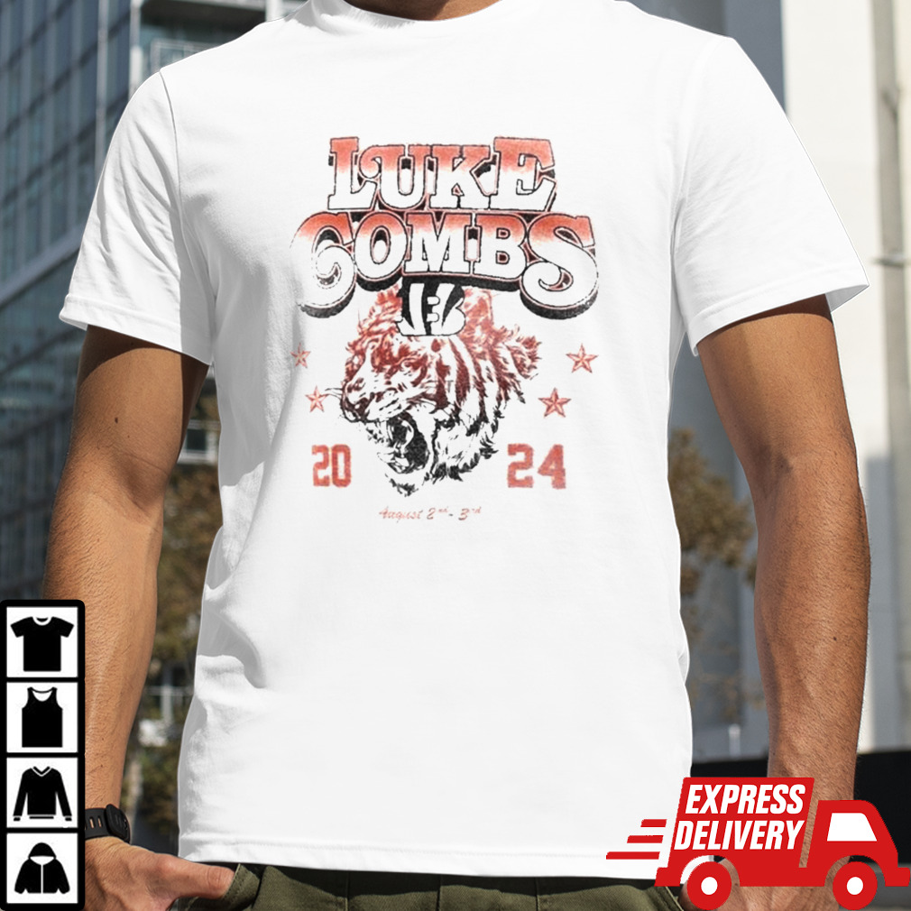 Luke Combs x Cincinnati Bengals Growin’ Up and Gettin’ Old Tour August 2-3 2024 T-Shirt