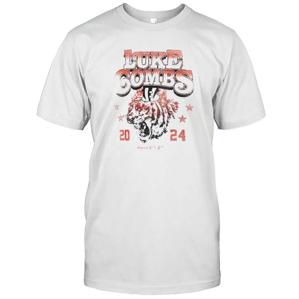 Luke Combs x Cincinnati Bengals Growins’ Up and Gettins’ Old Tour August 2-3 2024 T-Shirts