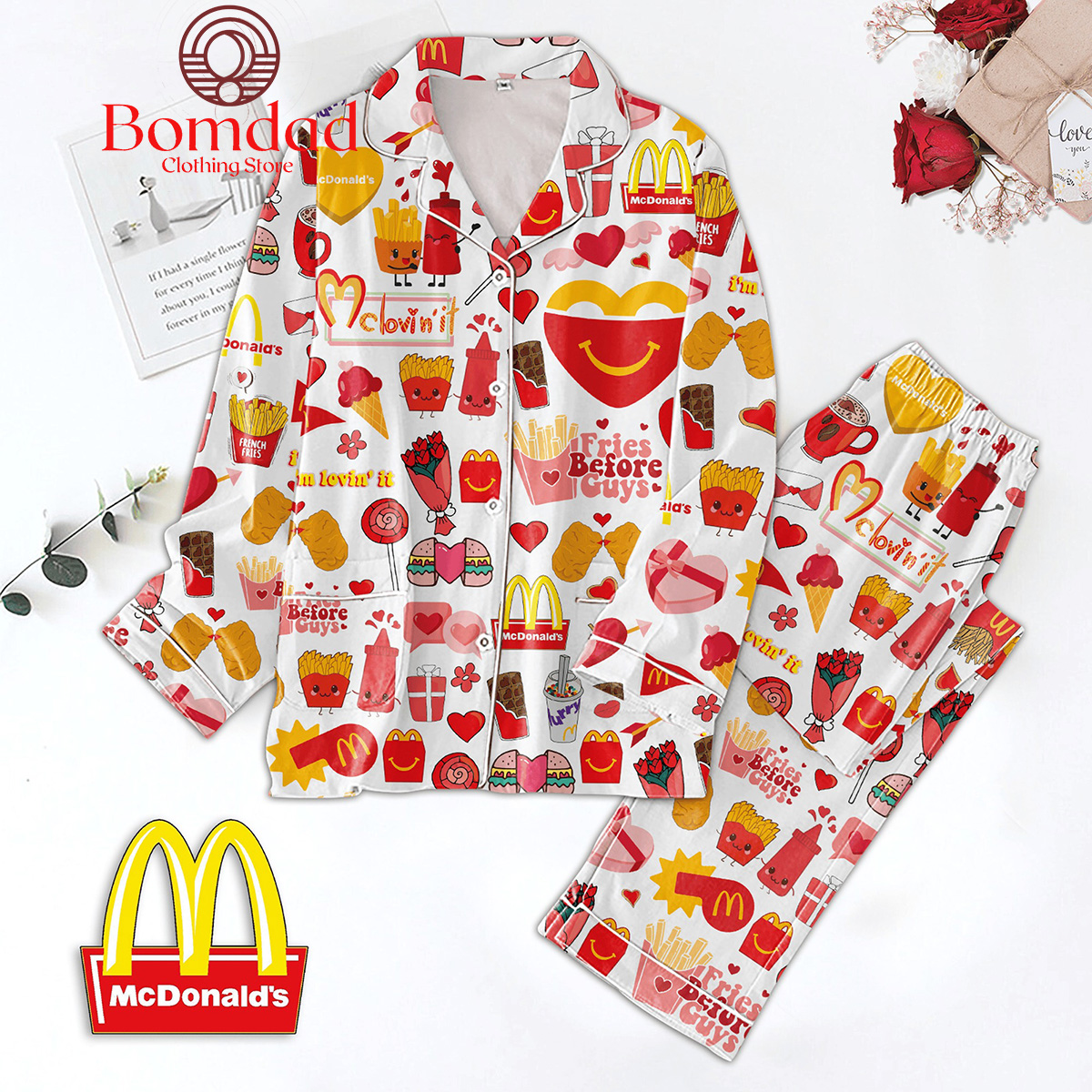 McDonalds's Fries Before Guys Pajamas Set - Bomdads