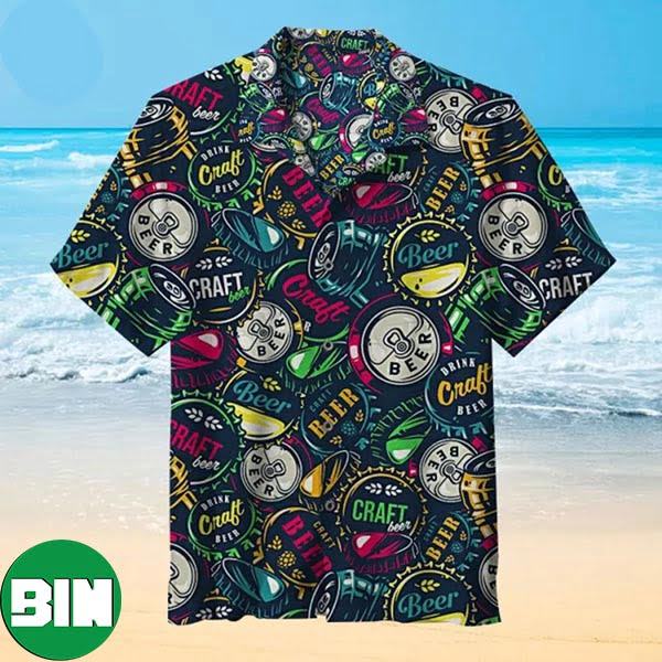 Beer Cap Pattern Summer Hawaiian Shirt