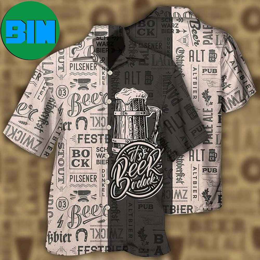 Beer It's Beer O'clock Classic Style Tropical Hawaiian shirt