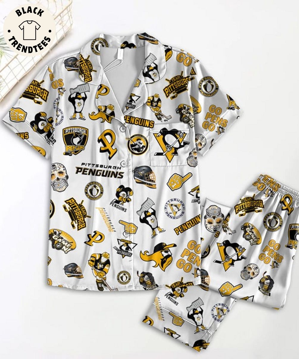 Pittsburgh Penguins Go Pens Go Logo Design Pijamas Set