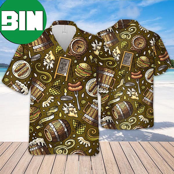 Beer Sausage Hamburger Summer 2023 Hawaiian Shirt