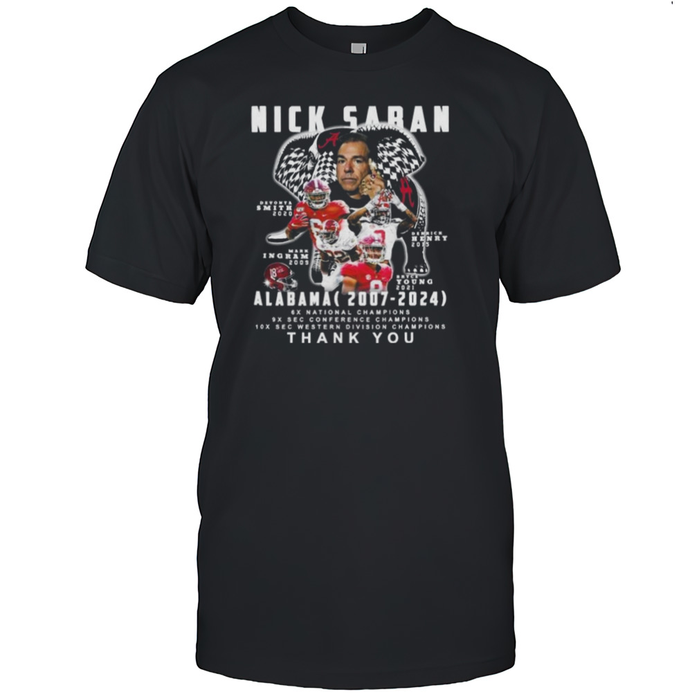 Nick Saban Alabama 2007-2024 Thank You T-shirt