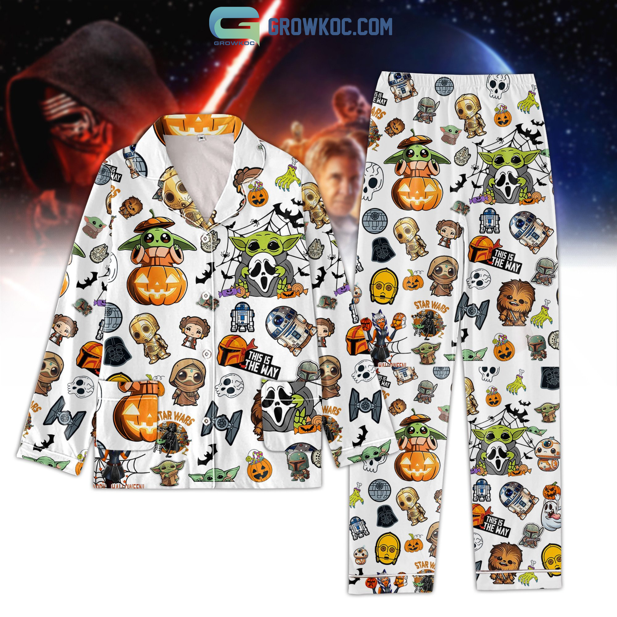 Star War This Is The Way Baby Yoda Halloween Pajamas Set
