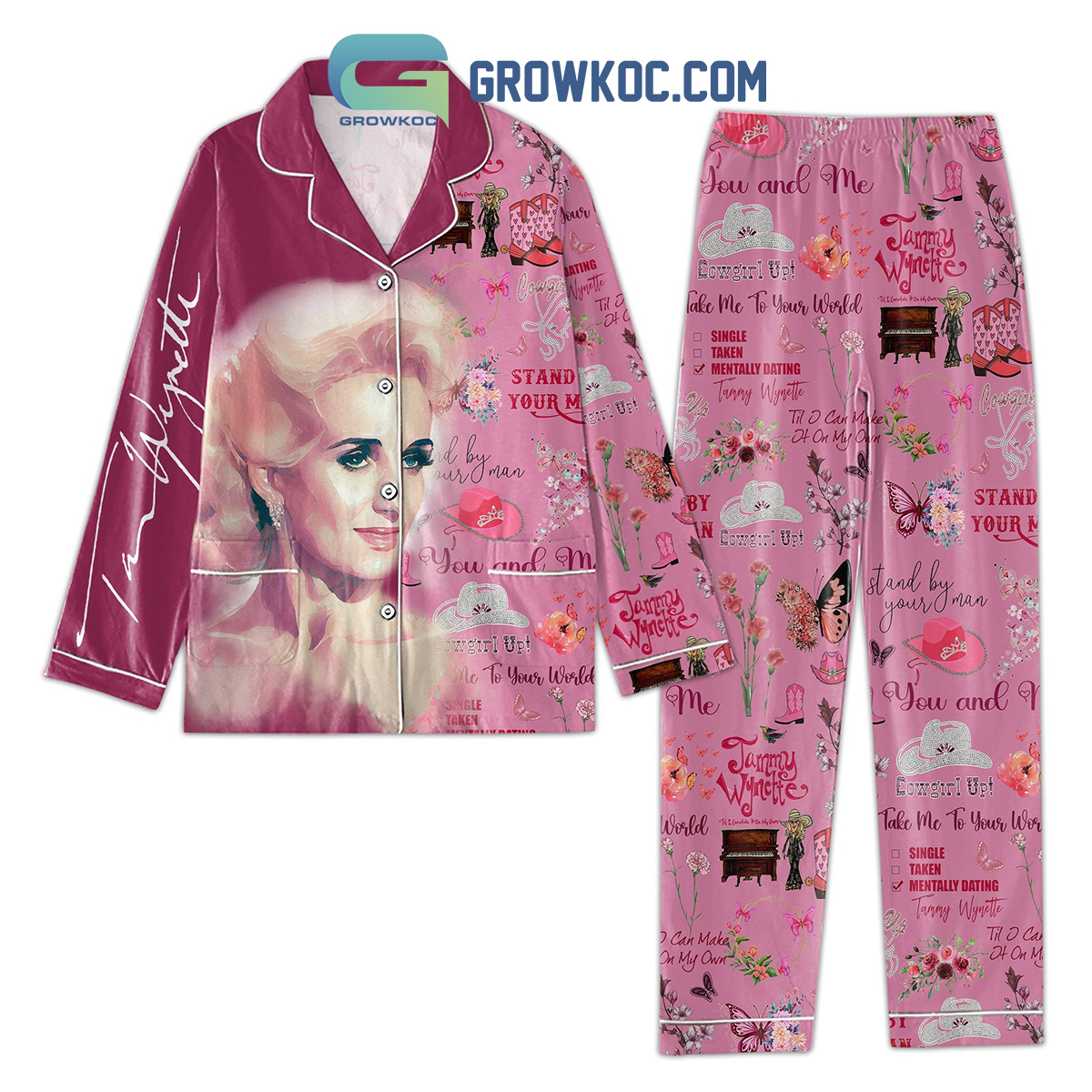 Tammy Wynette Cowgirl Up You And Me Pajamas Set