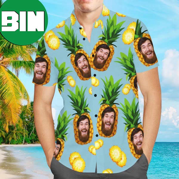 Big Pineapple Funny Shirt 2023 Summer Custom Face Hawaiian Shirt