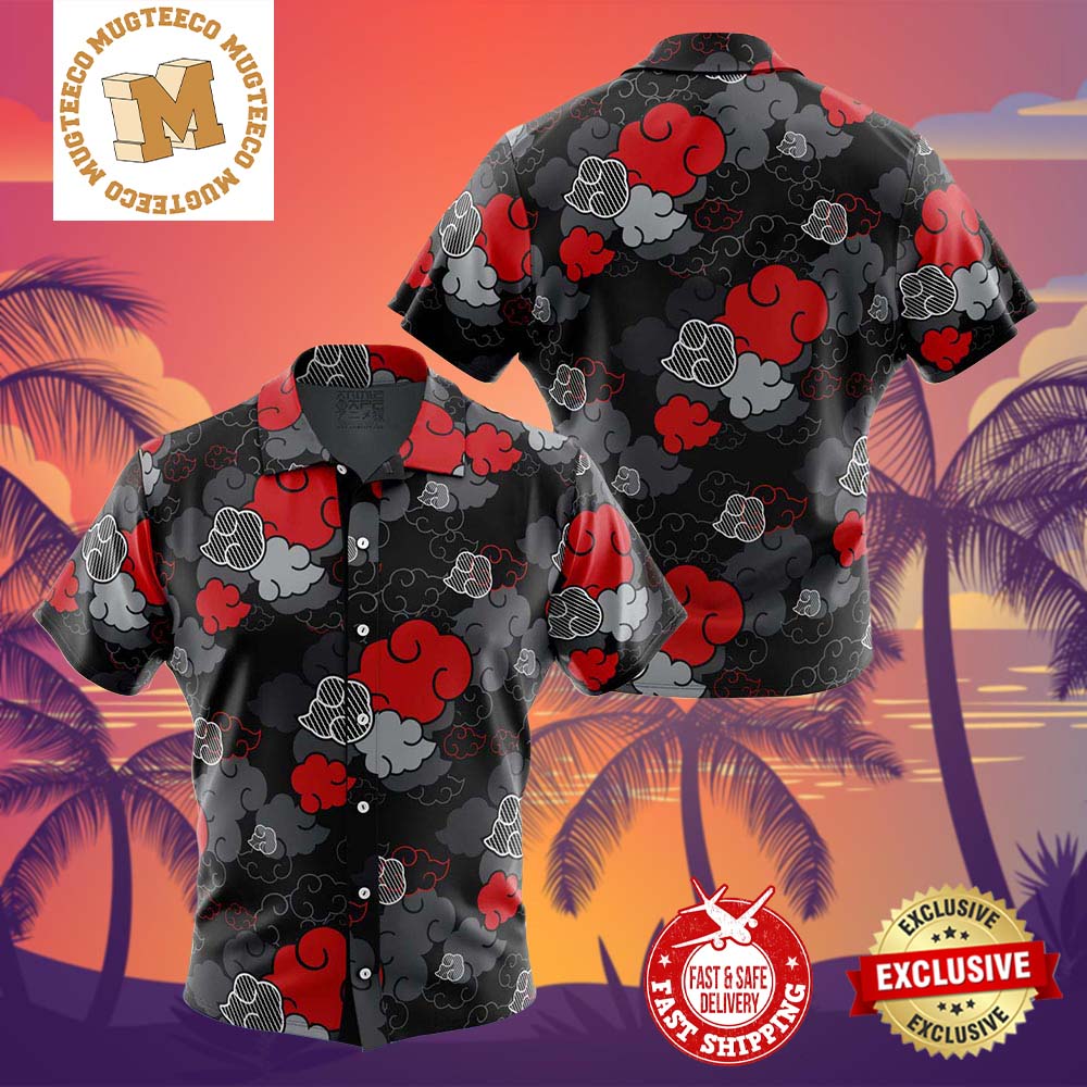 Black Aloha Akatsuki Naruto Summer 2024 Hawaiian Shirt For Family