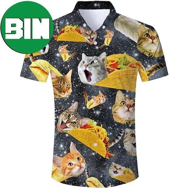 Black Galaxy Taco Cat Funny Summer Hawaiian Shirt