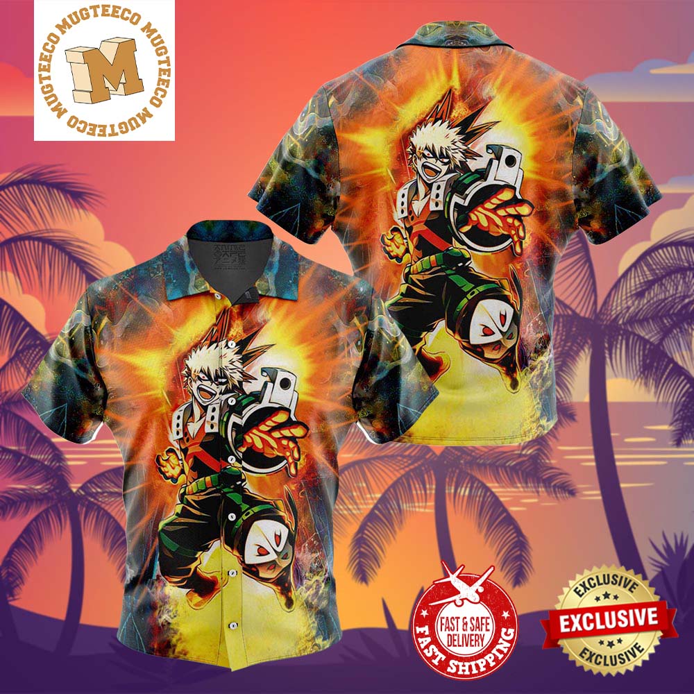 Blazing Bakugo My Hero Academia Summer 2024 Hawaiian Shirt For Family