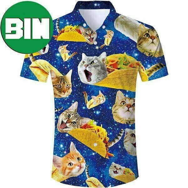 Blue Galaxy Taco Cat Funny Summer Hawaiian Shirt