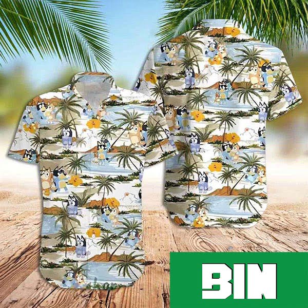 Bluey Hawaiian Shirt Bluey Bingo Characters Summer 2023 Hawaiian Shirt