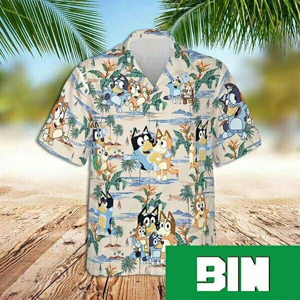 Bluey Hawaiian Shirt Bluey Birthday Funny Bluey Summer 2023 Hawaiian Shirt