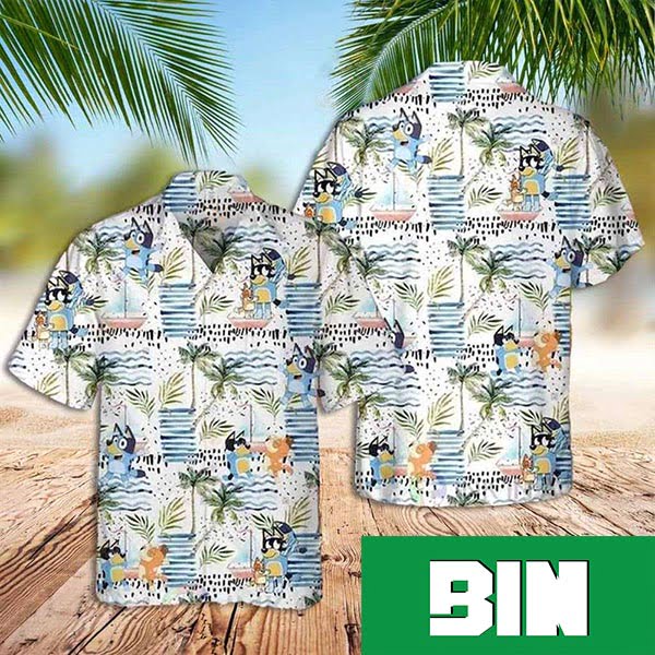 Bluey Hawaiian Shirt Tropical Summer Bluey Dad Summer 2023 Hawaiian Shirt