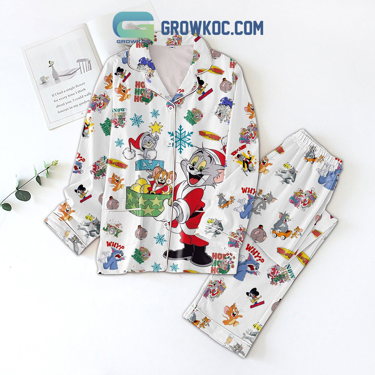 Tom And Jerry Ho Ho Ho Snow Christmas Pajamas Set