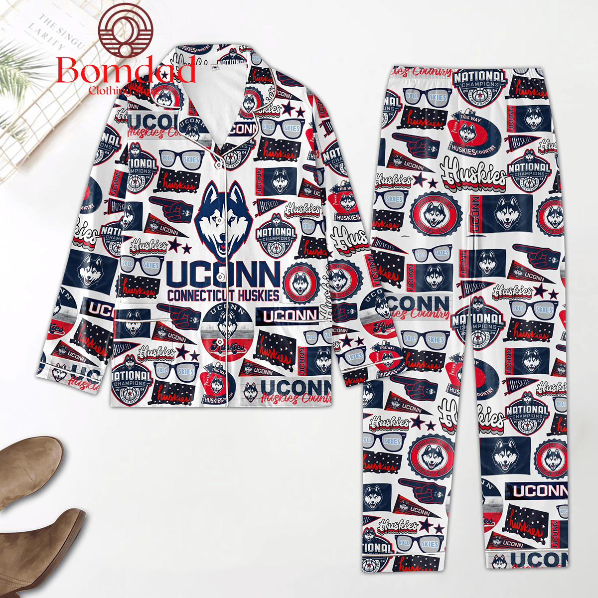 Uconn Connecticut Huskies National Champions Pajamas Set - Bomdad