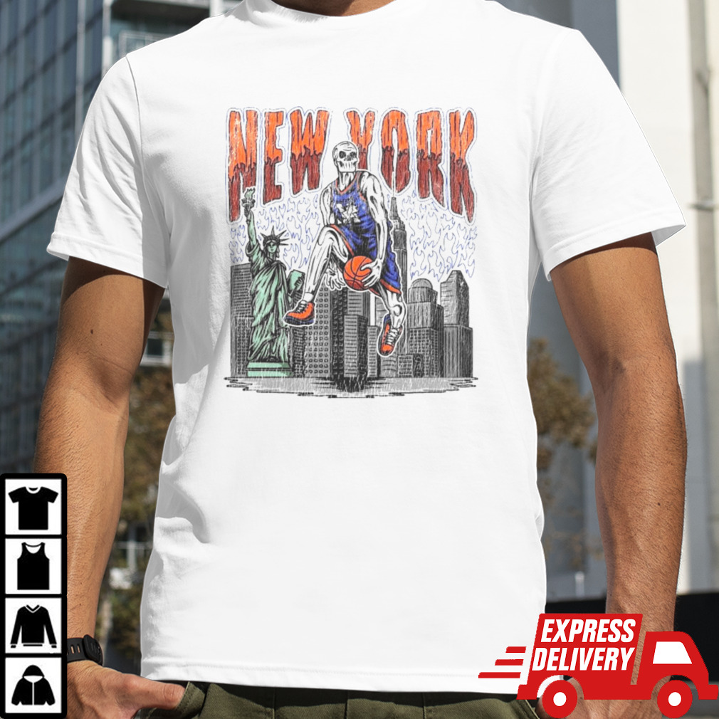 Dead Skeleton New York Knicks Basketball Shirt