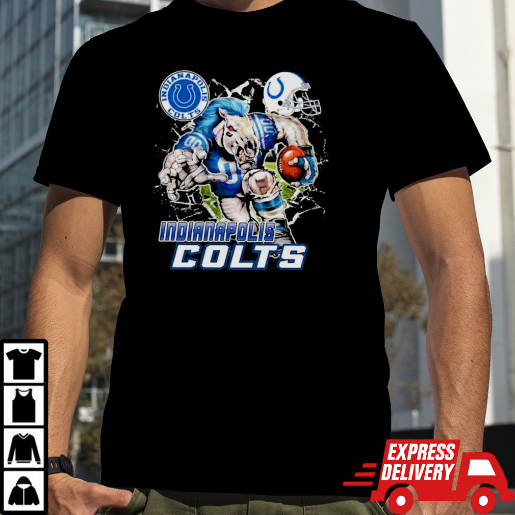 Mascot Breaking Through Wall Indianapolis Colts Vintage Shirt