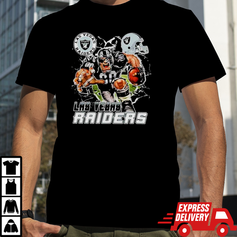 Mascot Breaking Through Wall Las Vegas Raiders Vintage Shirt