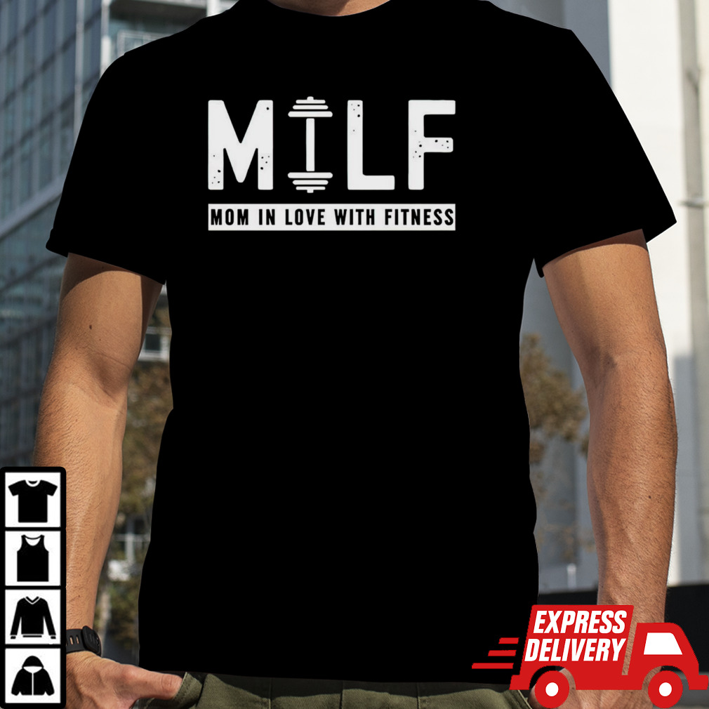 Milf mom in love with fitness shirt