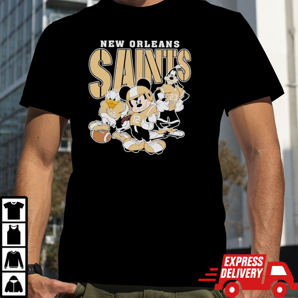 New Orleans Saints Mickey Donald Duck And Goofy Football Team 2024 T-shirt