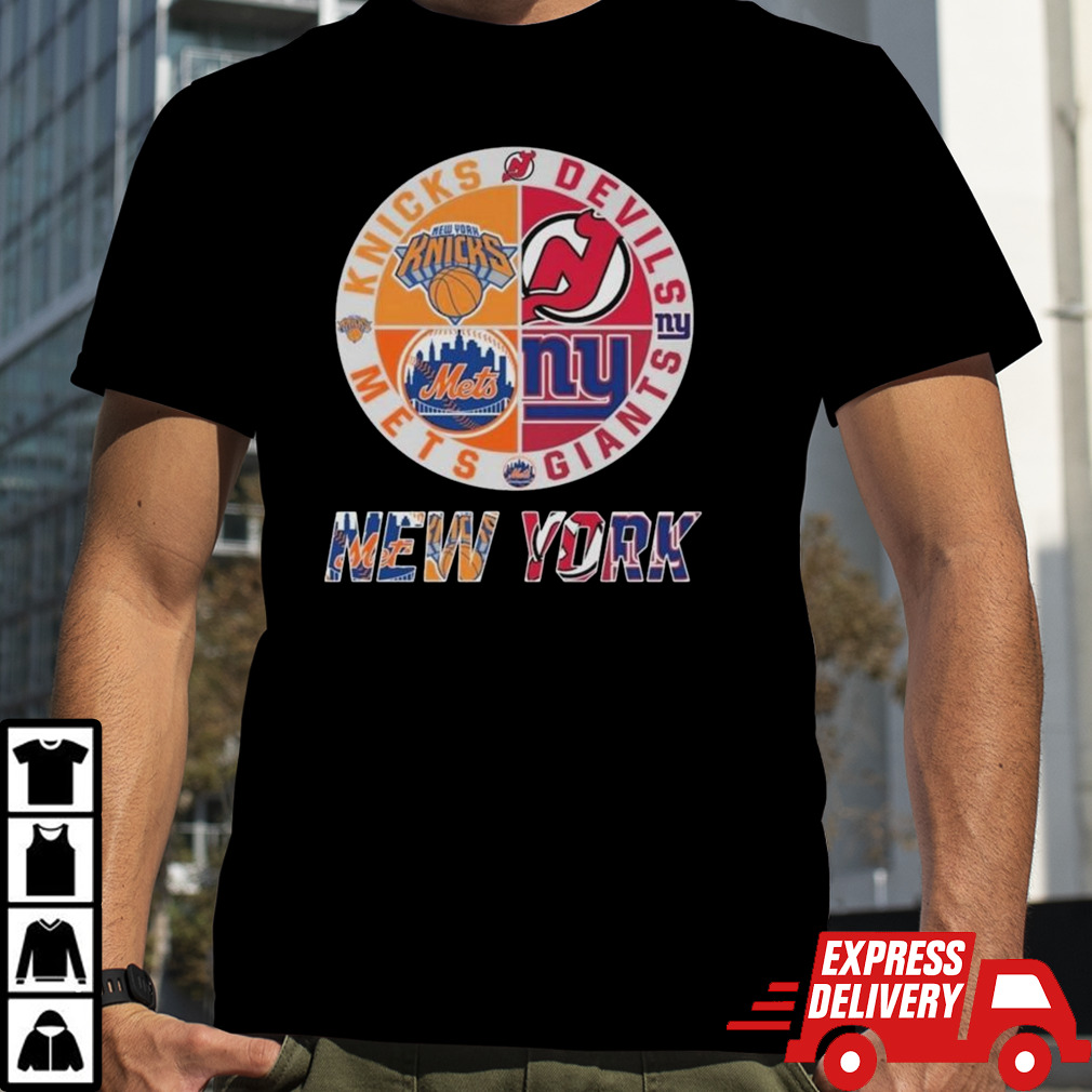 New York Knicks NY Giants New Jersey Devils Ny Mets Proud Fan 2024 Shirt