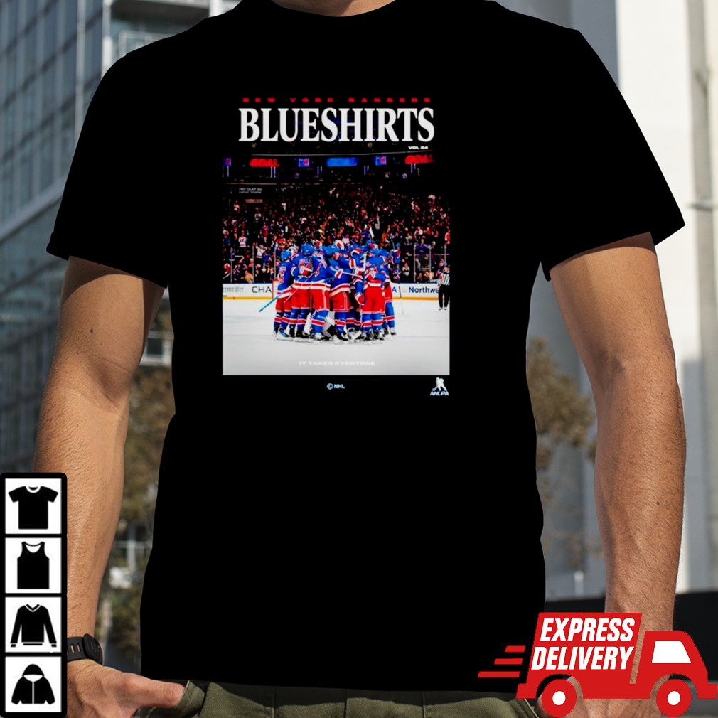 New York Rangers Blueshirts it takes everyone Group Huddle Magazine shirt