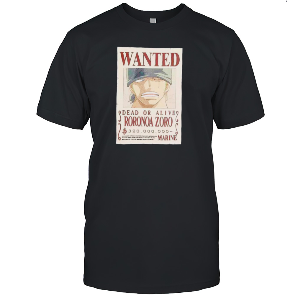 One Piece Zoro Wanted Poster shirt