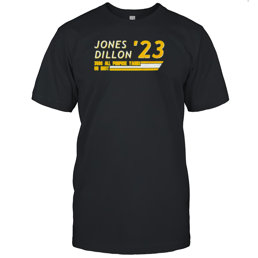 Packers Jones Dillon ’23 3500 all purpose yards or bust shirt