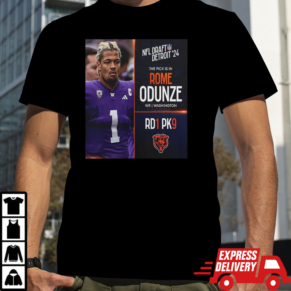 NFL Draft Detroit 24 The Pick Is In Rome Odunze Of Chicago Bears WR Washington Picks 9 Round 1 shirt